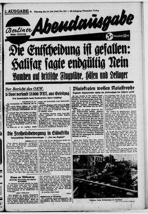 Berliner Volks-Zeitung vom 23.07.1940