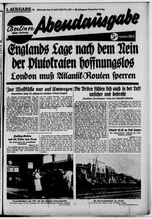 Berliner Volks-Zeitung vom 24.07.1940