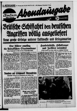 Berliner Volkszeitung vom 29.07.1940