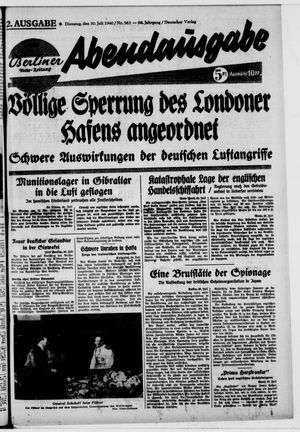 Berliner Volks-Zeitung vom 30.07.1940