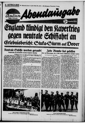 Berliner Volkszeitung on Jul 31, 1940