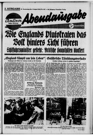 Berliner Volkszeitung vom 01.08.1940