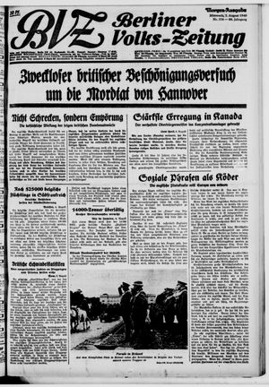 Berliner Volkszeitung vom 07.08.1940