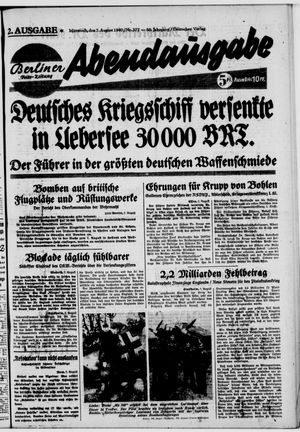 Berliner Volkszeitung vom 07.08.1940