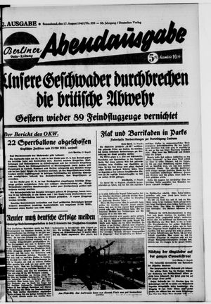 Berliner Volkszeitung vom 17.08.1940