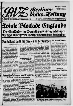 Berliner Volkszeitung on Aug 18, 1940