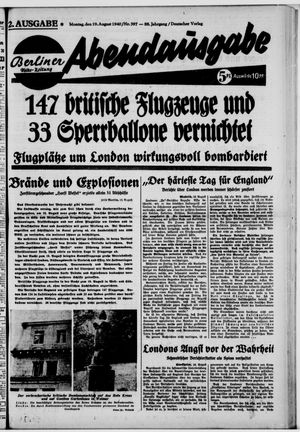 Berliner Volkszeitung on Aug 19, 1940