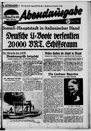 Berliner Volks-Zeitung vom 20.08.1940