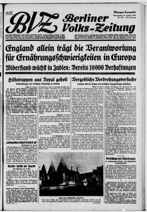 Berliner Volks-Zeitung vom 22.08.1940