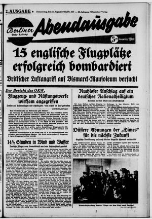 Berliner Volks-Zeitung vom 22.08.1940