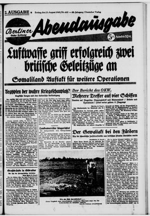 Berliner Volkszeitung vom 23.08.1940