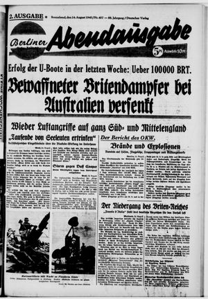 Berliner Volkszeitung vom 24.08.1940