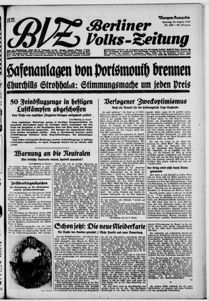 Berliner Volkszeitung vom 25.08.1940