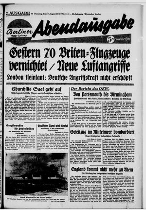 Berliner Volkszeitung vom 27.08.1940