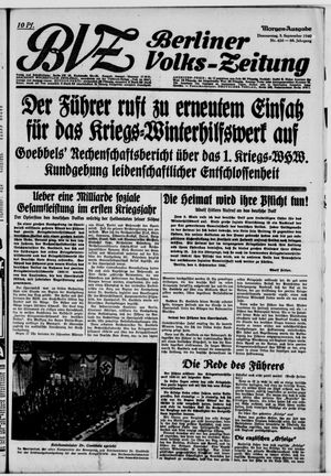 Berliner Volkszeitung vom 05.09.1940