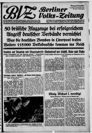 Berliner Volks-Zeitung vom 07.09.1940