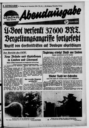 Berliner Volkszeitung vom 13.09.1940