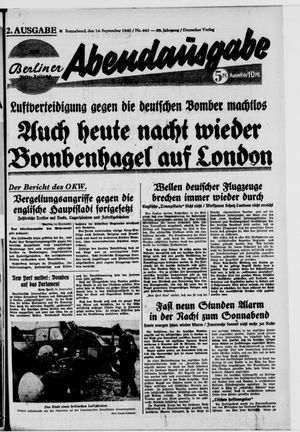 Berliner Volks-Zeitung vom 14.09.1940