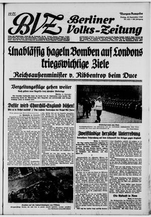 Berliner Volks-Zeitung vom 20.09.1940