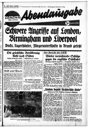 Berliner Volkszeitung vom 07.11.1940
