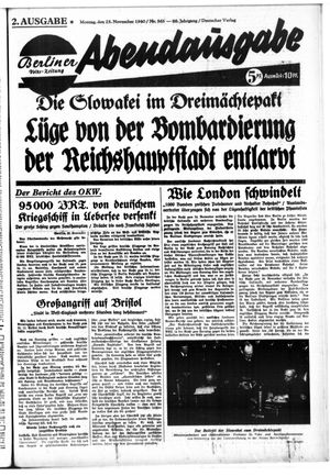 Berliner Volkszeitung vom 25.11.1940