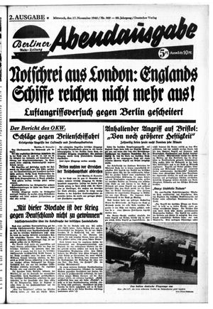 Berliner Volkszeitung vom 27.11.1940