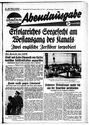 Berliner Volkszeitung vom 29.11.1940