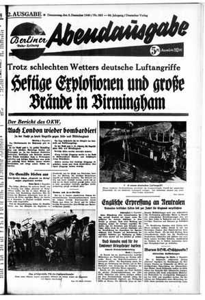 Berliner Volkszeitung vom 05.12.1940