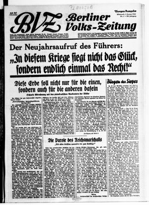 Berliner Volkszeitung vom 01.01.1941