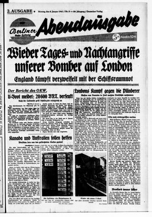 Berliner Volkszeitung vom 06.01.1941