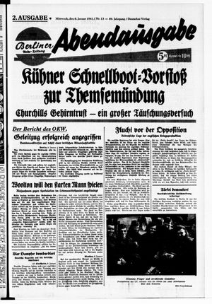 Berliner Volkszeitung vom 08.01.1941