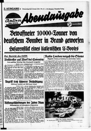 Berliner Volkszeitung vom 09.01.1941