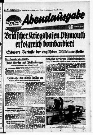Berliner Volks-Zeitung vom 14.01.1941