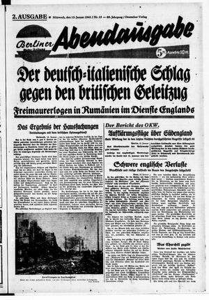 Berliner Volks-Zeitung vom 15.01.1941