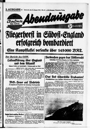 Berliner Volks-Zeitung vom 22.01.1941