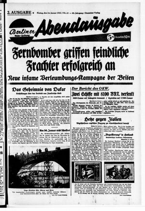Berliner Volks-Zeitung vom 24.01.1941