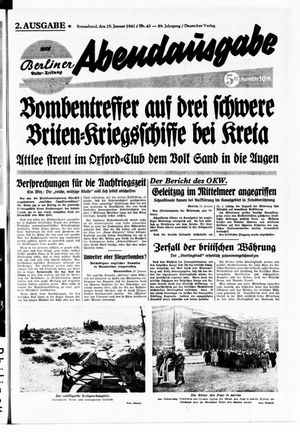 Berliner Volks-Zeitung vom 25.01.1941