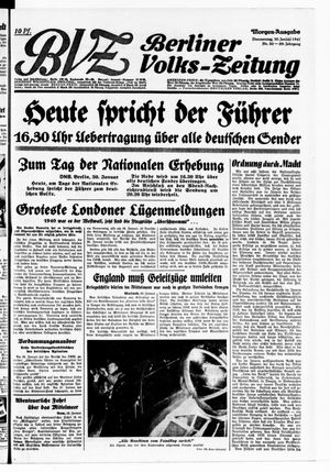 Berliner Volks-Zeitung vom 30.01.1941