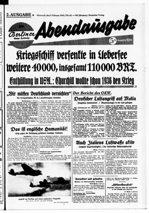 Berliner Volks-Zeitung vom 05.02.1941