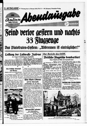 Berliner Volks-Zeitung vom 11.02.1941