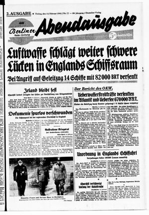 Berliner Volks-Zeitung vom 14.02.1941