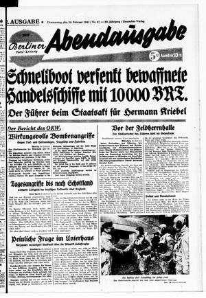 Berliner Volks-Zeitung vom 20.02.1941