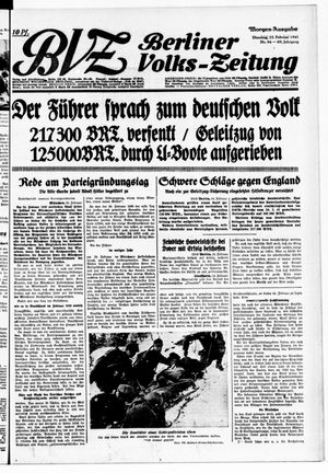 Berliner Volks-Zeitung vom 25.02.1941
