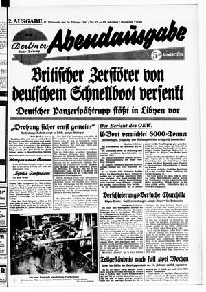Berliner Volks-Zeitung vom 26.02.1941