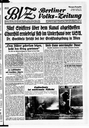 Berliner Volks-Zeitung vom 14.03.1941