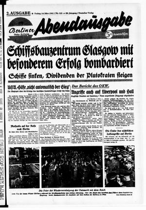 Berliner Volks-Zeitung vom 14.03.1941