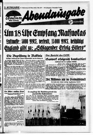 Berliner Volks-Zeitung vom 26.03.1941