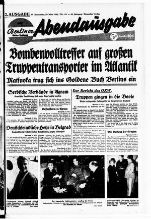Berliner Volks-Zeitung vom 29.03.1941