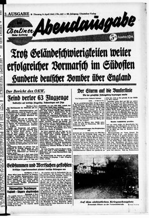 Berliner Volks-Zeitung vom 08.04.1941