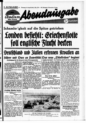 Berliner Volks-Zeitung vom 15.04.1941